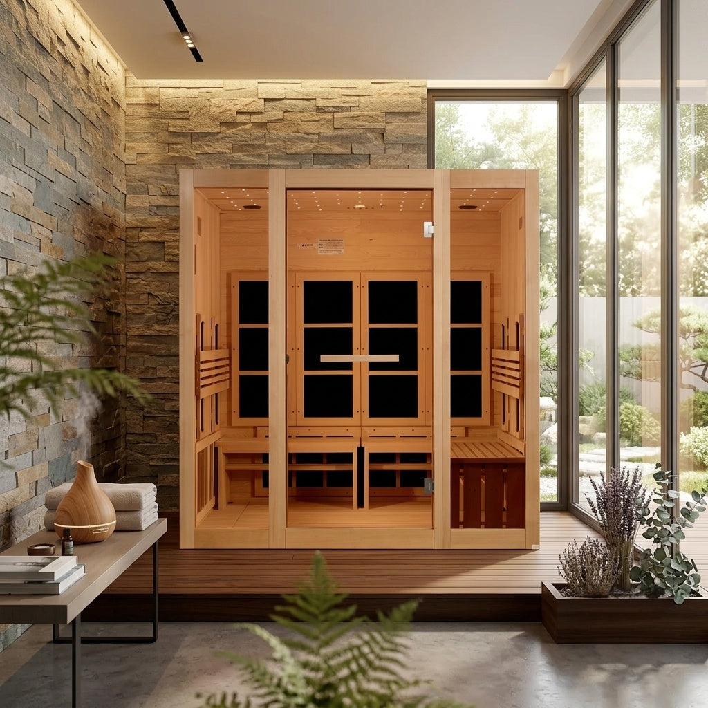 Golden Designs 8 Person Full Spectrum Near Zero EMF FAR IR Sauna GDI-6880-03 FS s