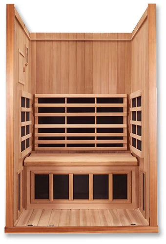 Clearlight Sanctuary 2 two-person infrared sauna with full spectrum infrared heating technology and comfortable seating