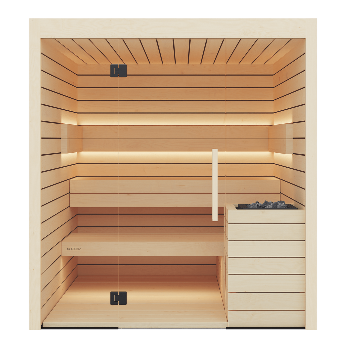 Auroom Lumina Indoor Sauna with Front Glass Wall Design