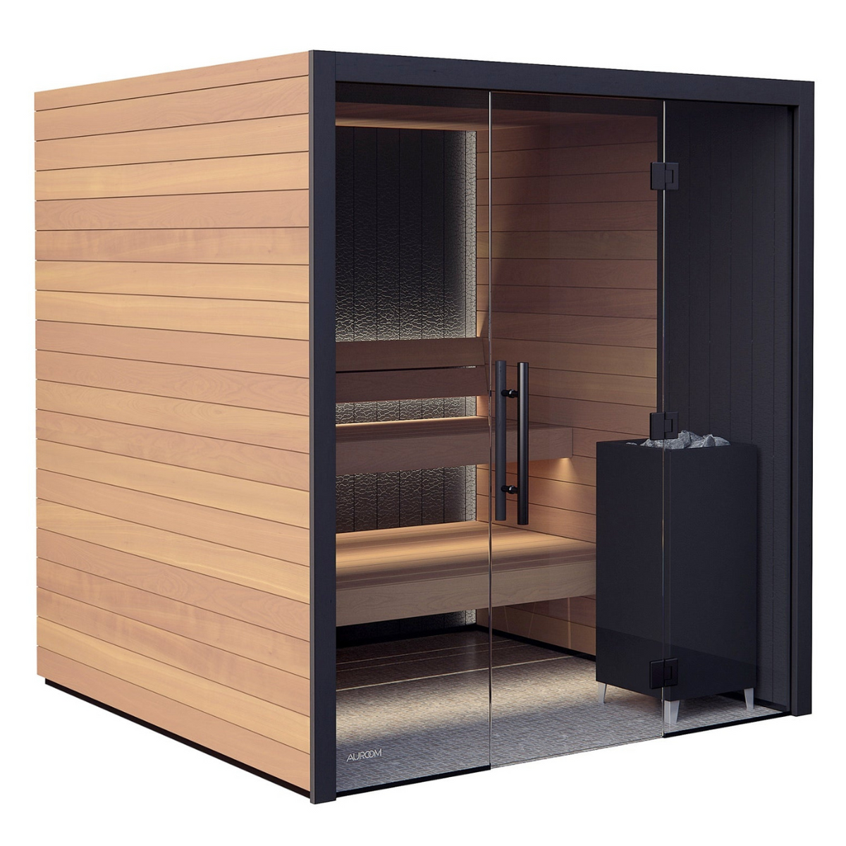 Auroom Vulcana Luxury Cabin Sauna with Full Glass Front Wall