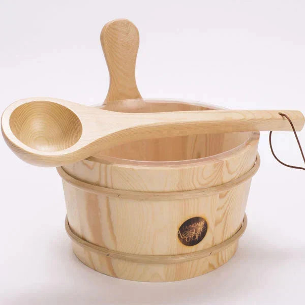 Dundalk LeisureCraft Wooden Sauna Bucket and Ladle Set s