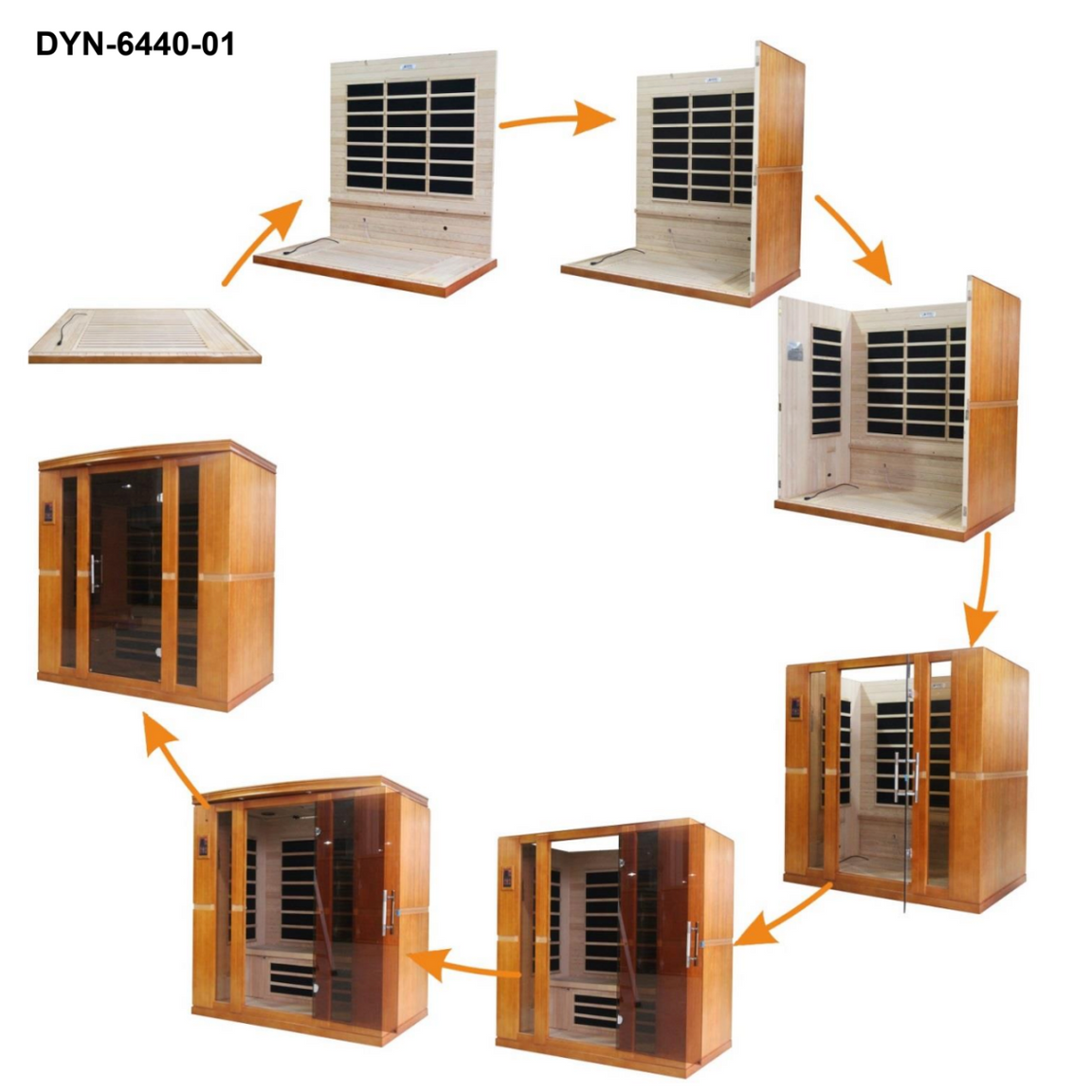 Dynamic Bergamo 4-Person Low EMF Infrared Sauna - DYN-6440-01