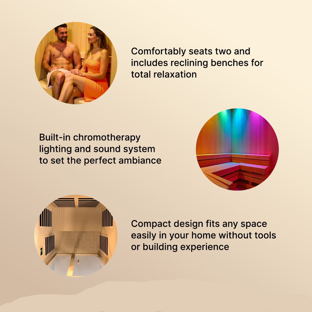Dynamic Santiago Elite 2-Person Ultra Low EMF Infrared Sauna - DYN-6209-02
