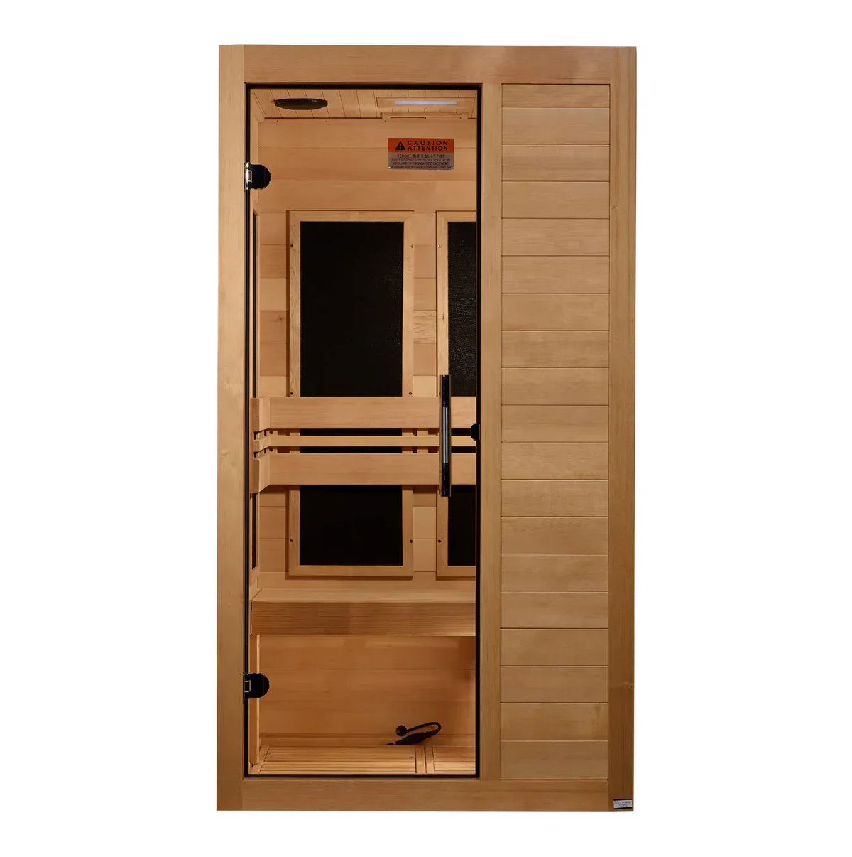 2026 Dynamic Veneto 1–2 Person infrared sauna with low EMF carbon heaters and space-saving compact indoor wellness design