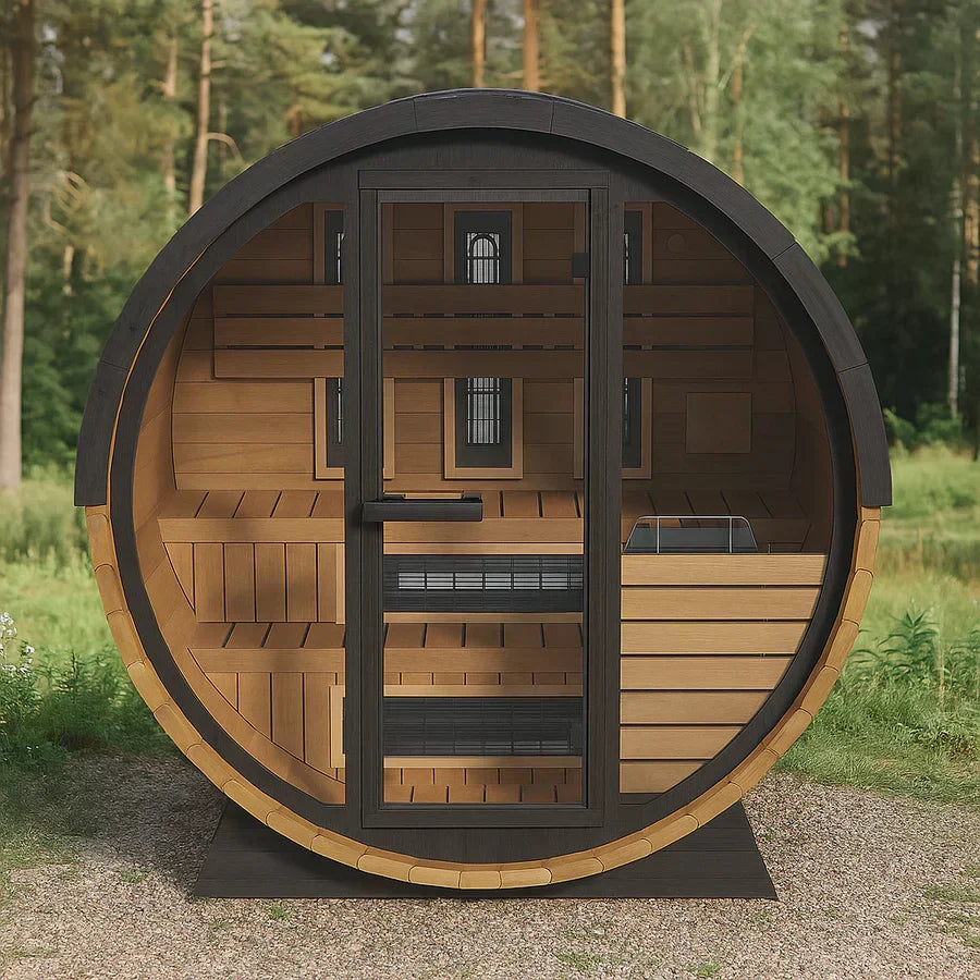 Finnmark FD-7 Barrel Sauna with Spectrum Plus Infrared Panels