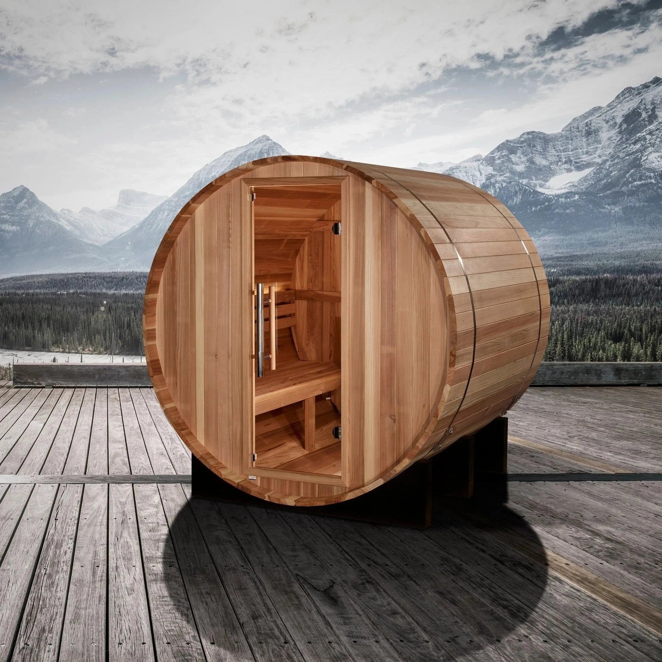Golden Designs "St. Moritz" 2 Person Barrel Traditional Sauna GDI-B002-01