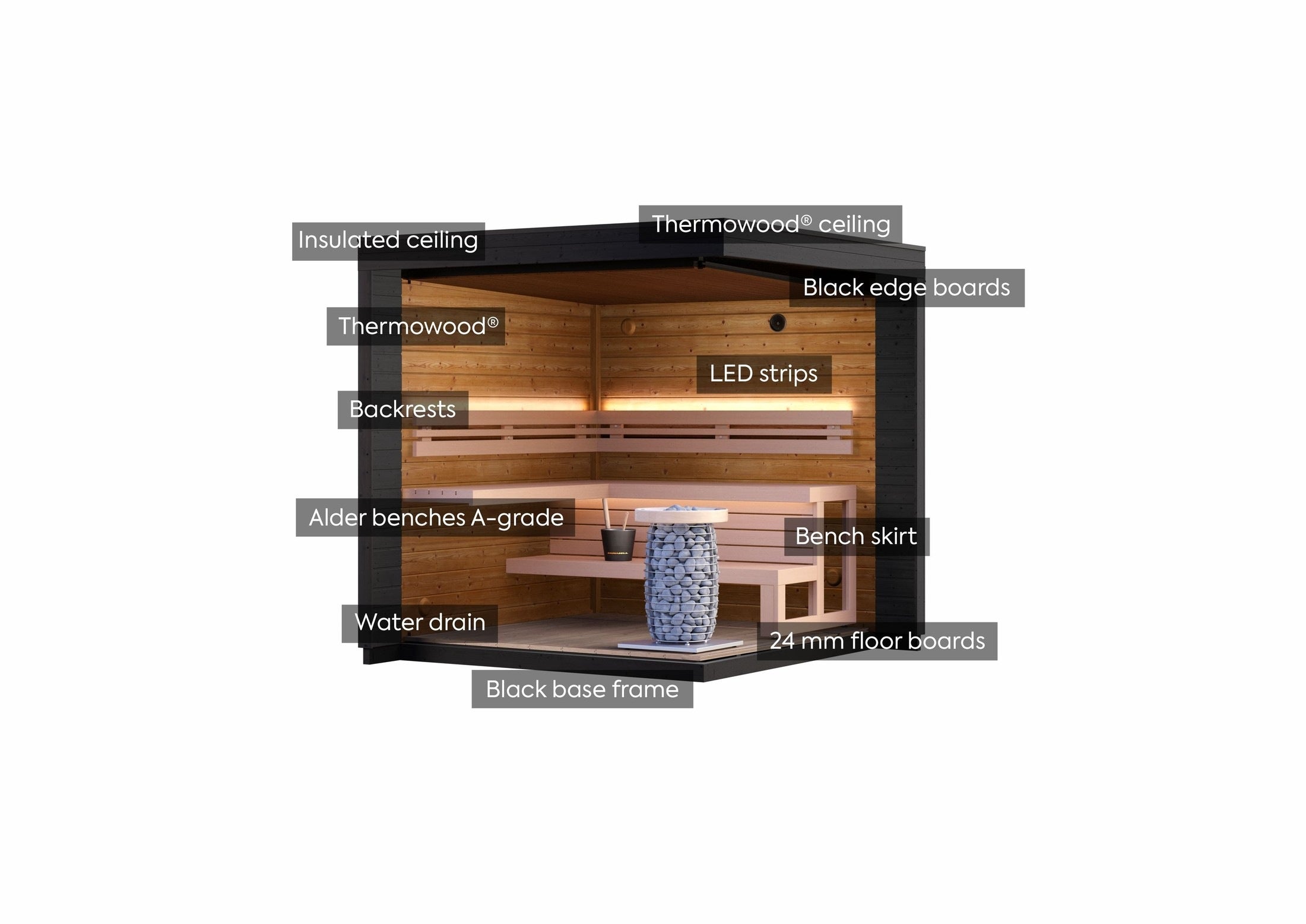 Leil Patio S 4-5 Person Outdoor Sauna