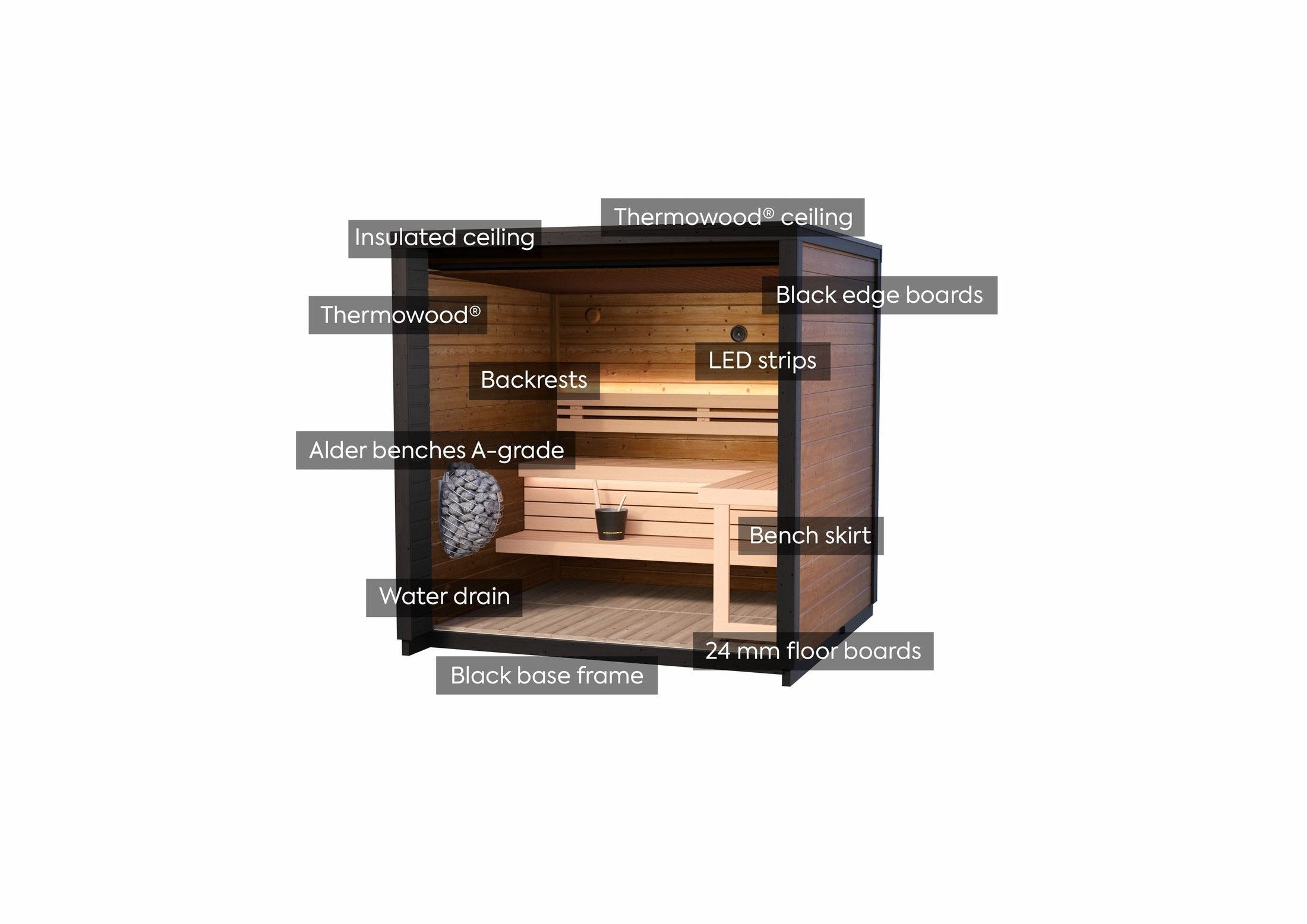 Leil Patio XS 4 Person Outdoor Sauna