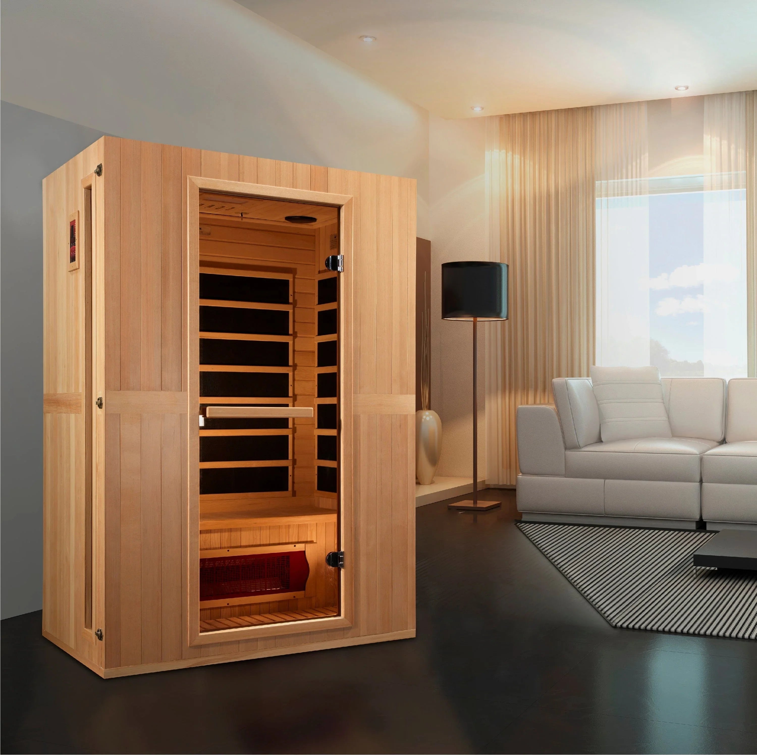 Maxxus 2-Person "Serenity" Dual Tech Low EMF FAR Infrared Sauna Canadian Hemlock MX-LS2-01
