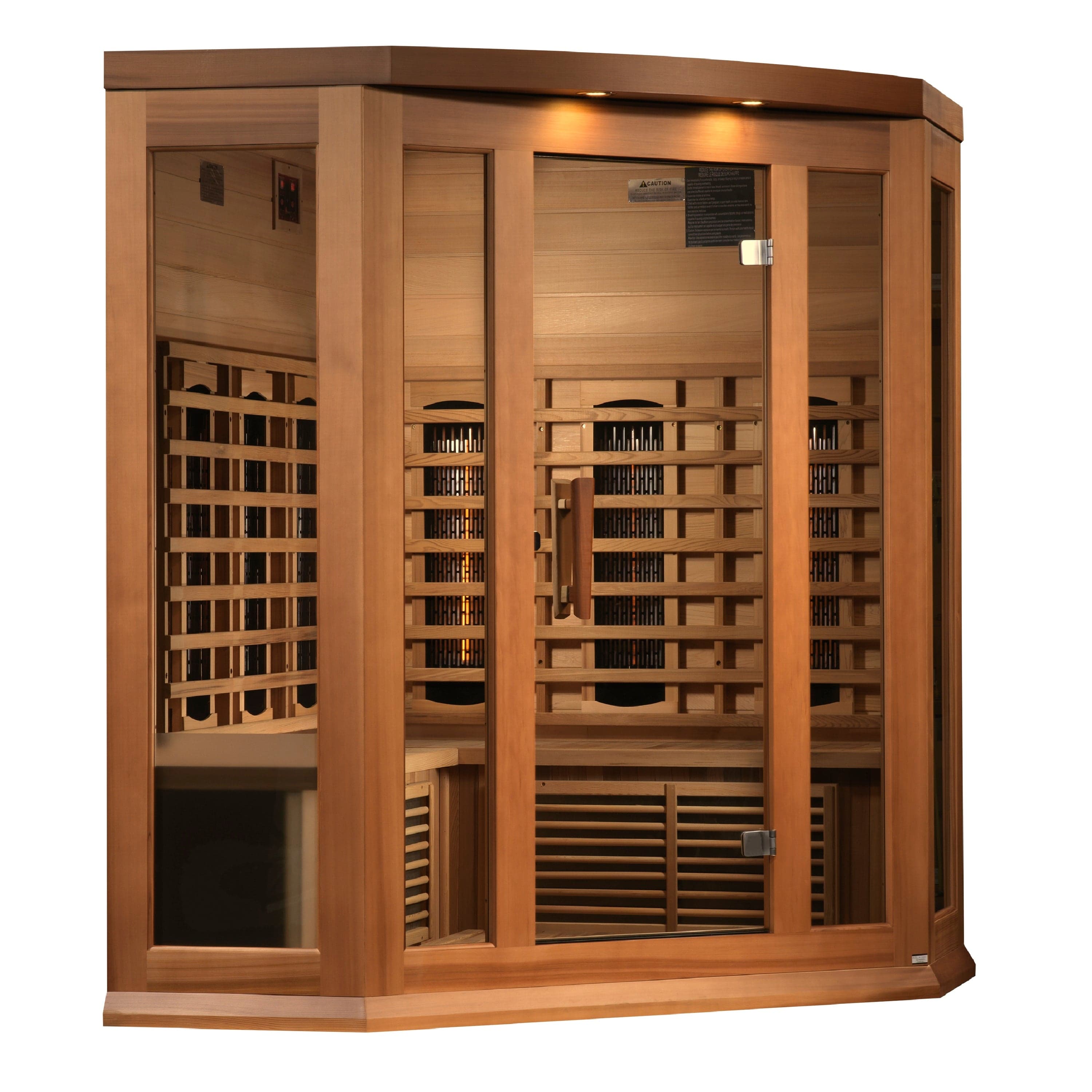 Maxxus 3-Person Corner Full Spectrum Near Zero EMF FAR Infrared Sauna Canadian Red Cedar MX-M356-01-FS CED