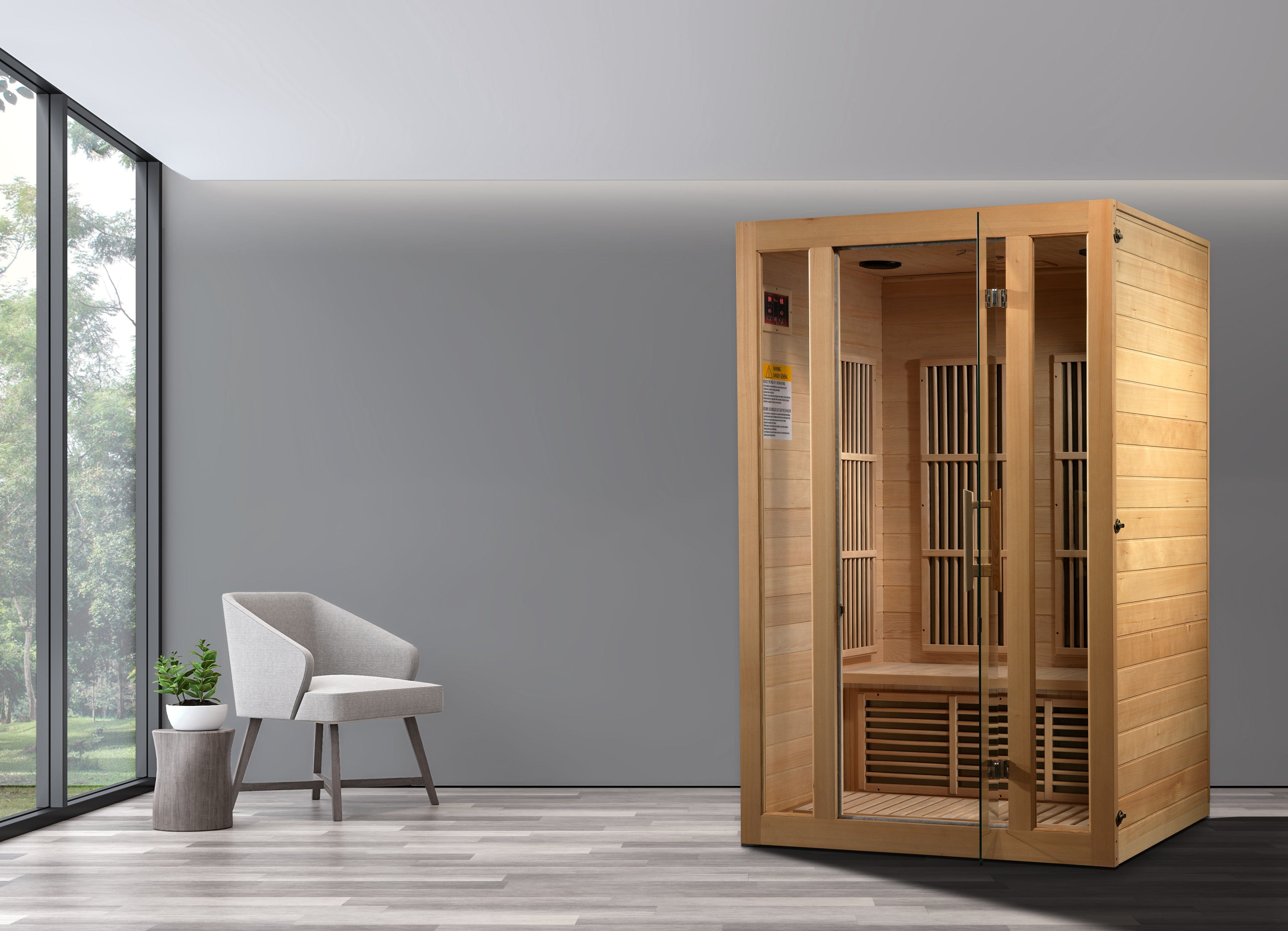 Maxxus "Seattle" 2-Person Low EMF FAR Infrared Sauna Canadian Hemlock MX-J206-01
