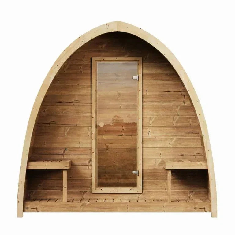 SaunaLife Model G3 4-Person Outdoor Backyard Sauna Kit with Arched Roof Garden-Series Home Wellness Sauna SL-MODELG3