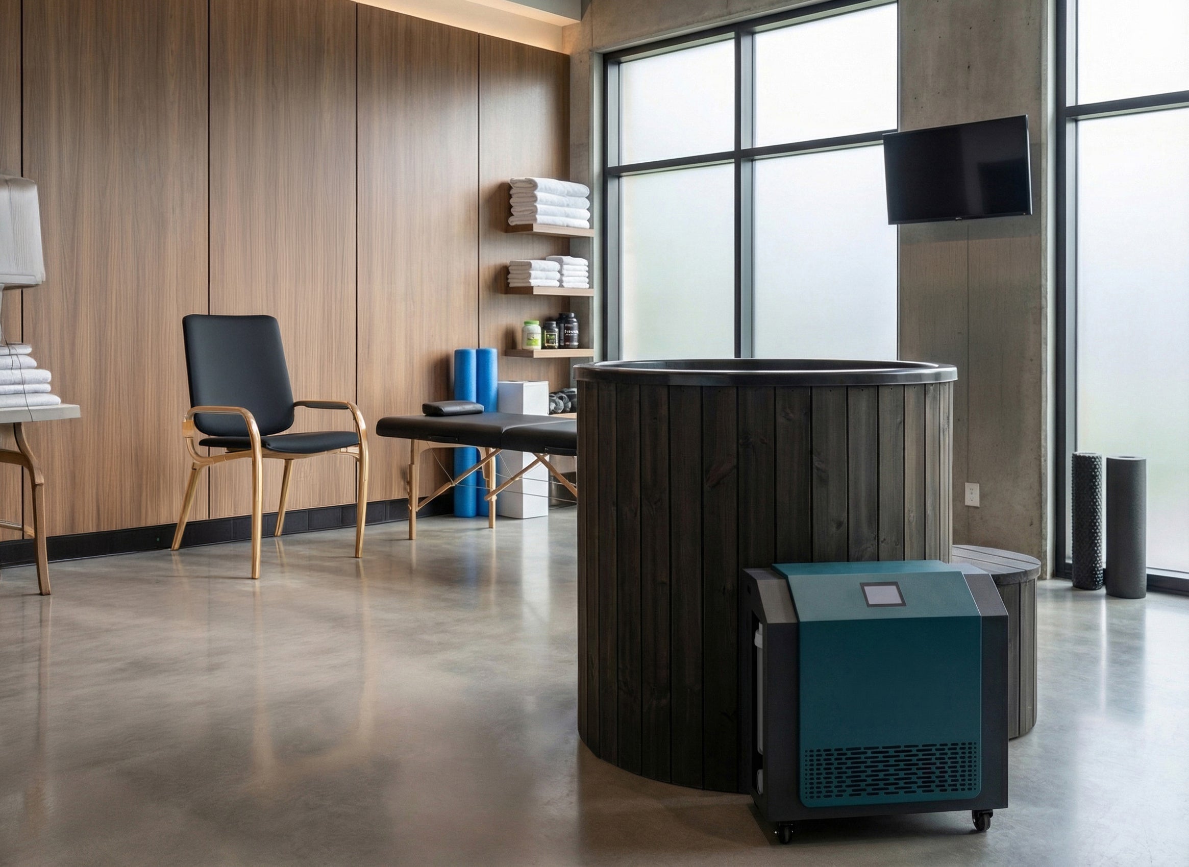 SaunaLife S1 1-Person Cold Plunge Tub and Chiller / Heater Package
