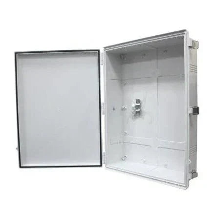 SaunaGear 302 waterproof electrical enclosure for sauna equipment, durable UV-resistant polycarbonate cabinet with IP67 weatherproof protection for outdoor installations