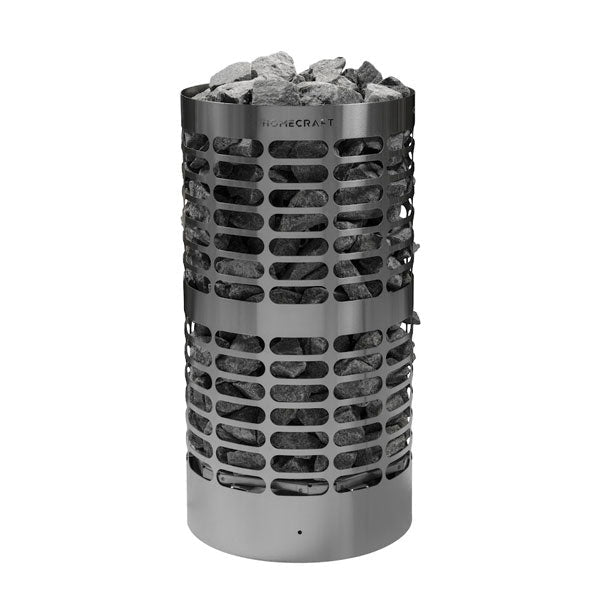 Homecraft electric sauna heater cylinder with exposed stone rocks on top