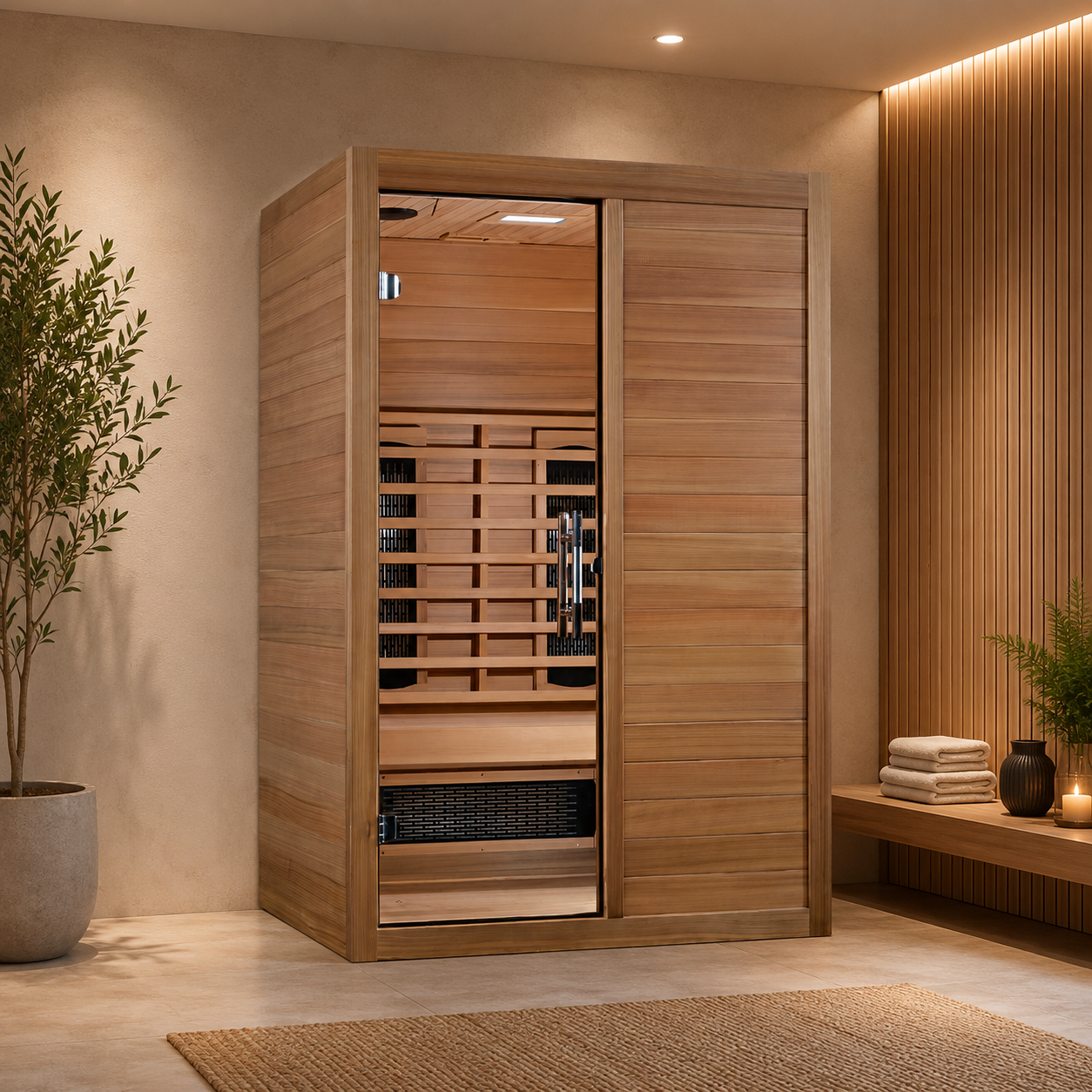 Maxxus 2-Person S-Line Full Spectrum Infrared Sauna - Pacific Cedar MX-S206-01-FS-PC