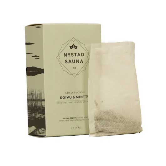 Sauna scent pack with birch & peppermint: box and refill pouch