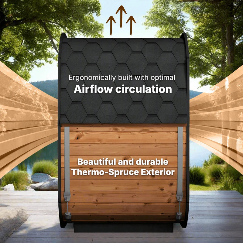 SaunaLife Model CL4G 3 Person Cube Series Outdoor Sauna Kit