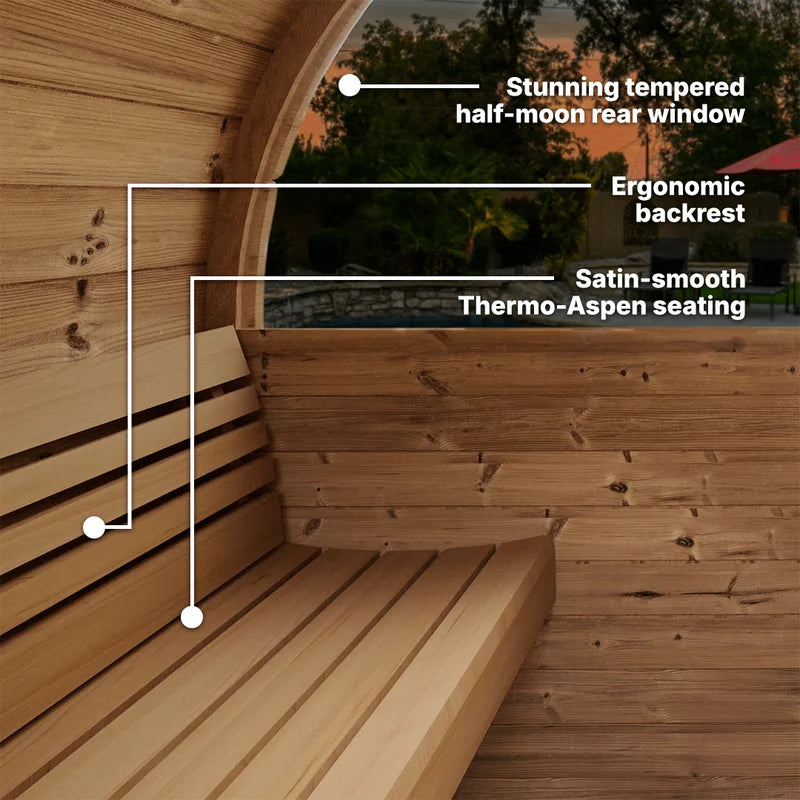 SaunaLife Model E7W 4 Person Sauna Barrel-Window