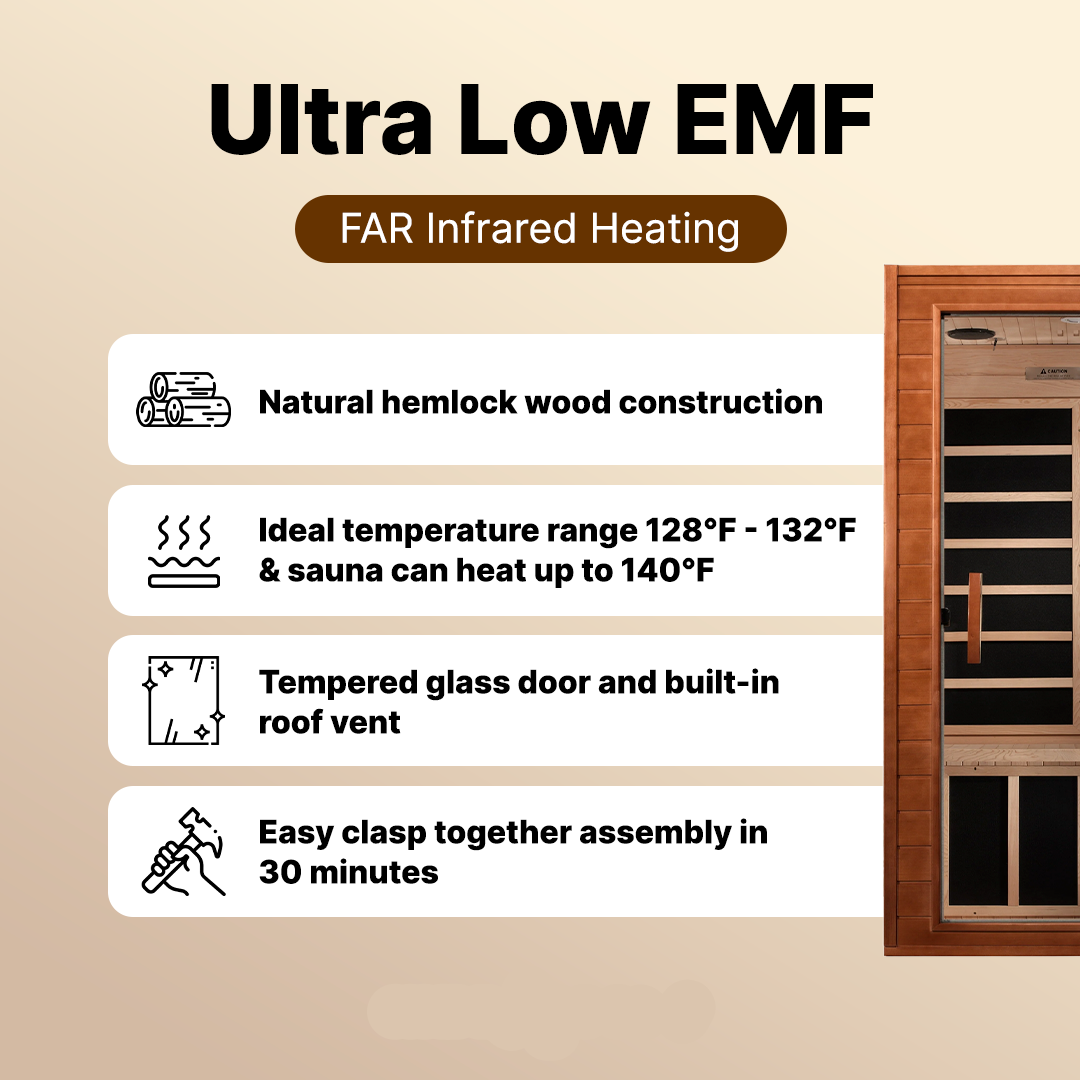 Dynamic Avila Elite 1-2 Person Ultra Low EMF Infrared Sauna - DYN-6103-01