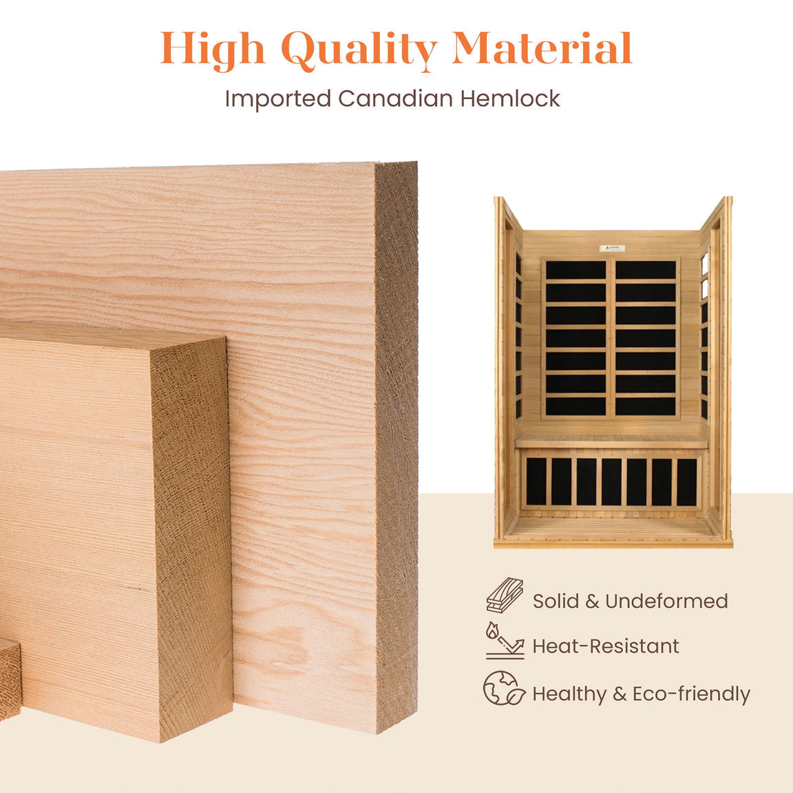 Dynamic Barcelona 1-2 Person Low EMF Infrared Sauna - DYN-6106-01