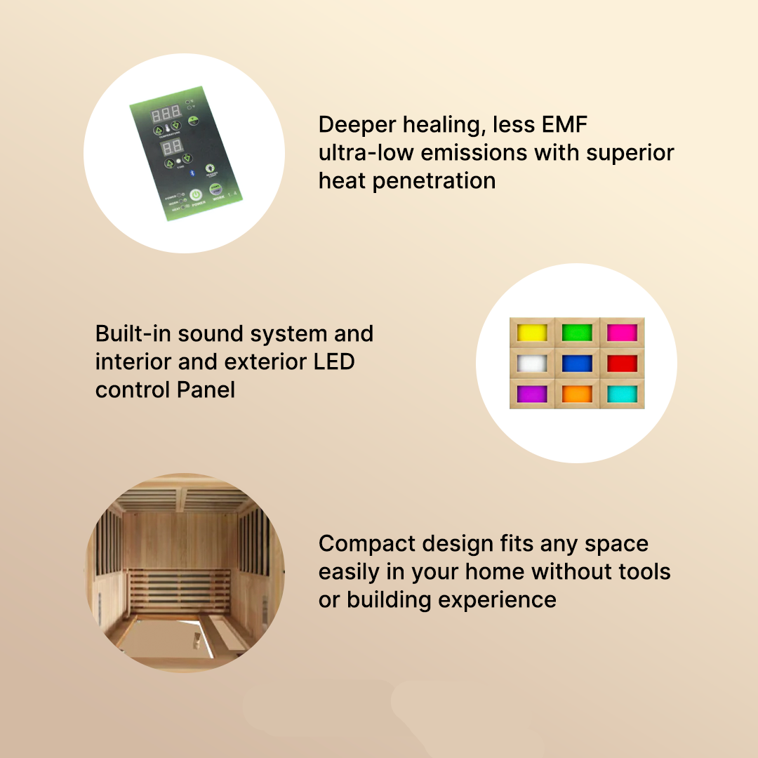 Dynamic Barcelona 1-2 Person Low EMF Infrared Sauna - DYN-6106-01