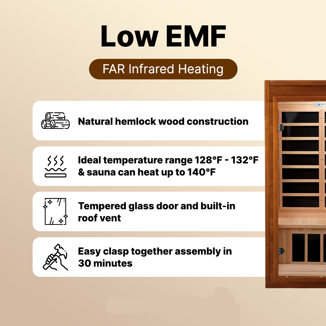 Dynamic Barcelona 1-2 Person Low EMF Infrared Sauna - DYN-6106-01