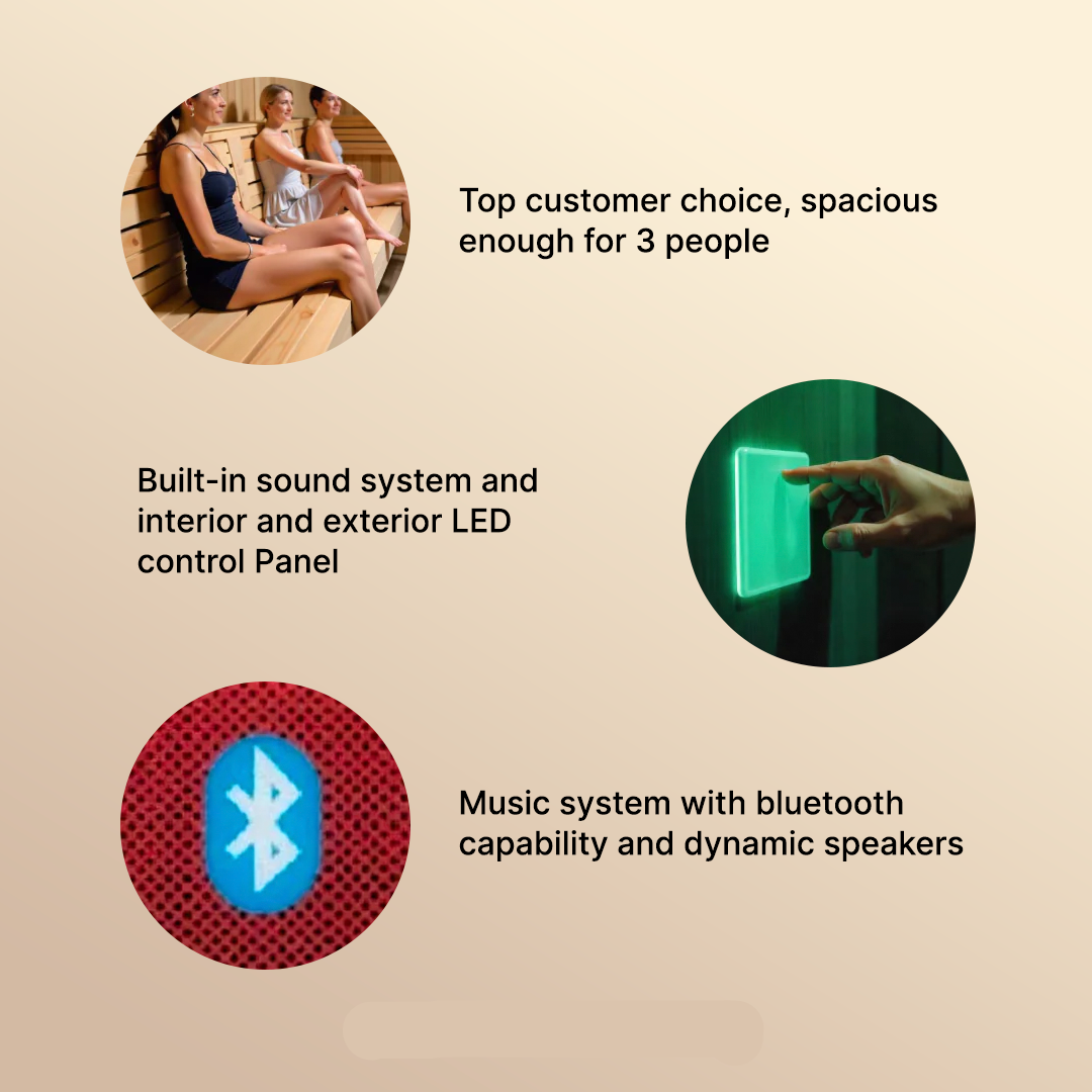 Dynamic Bellagio 3-Person Low EMF Infrared Sauna - DYN-6306-02