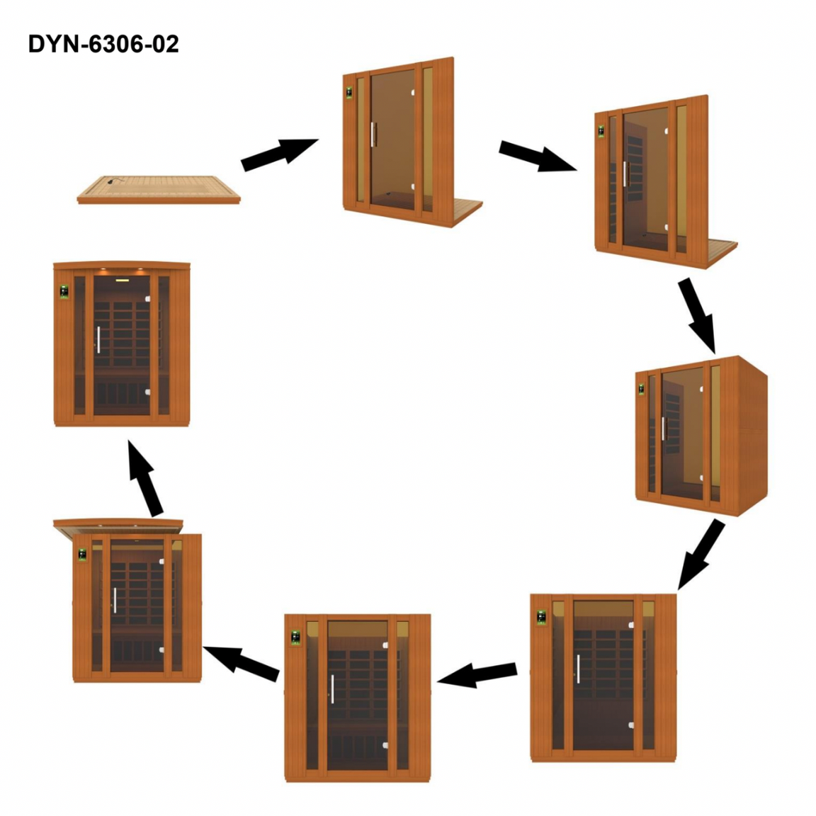 Dynamic Bellagio 3-Person Low EMF Infrared Sauna - DYN-6306-02