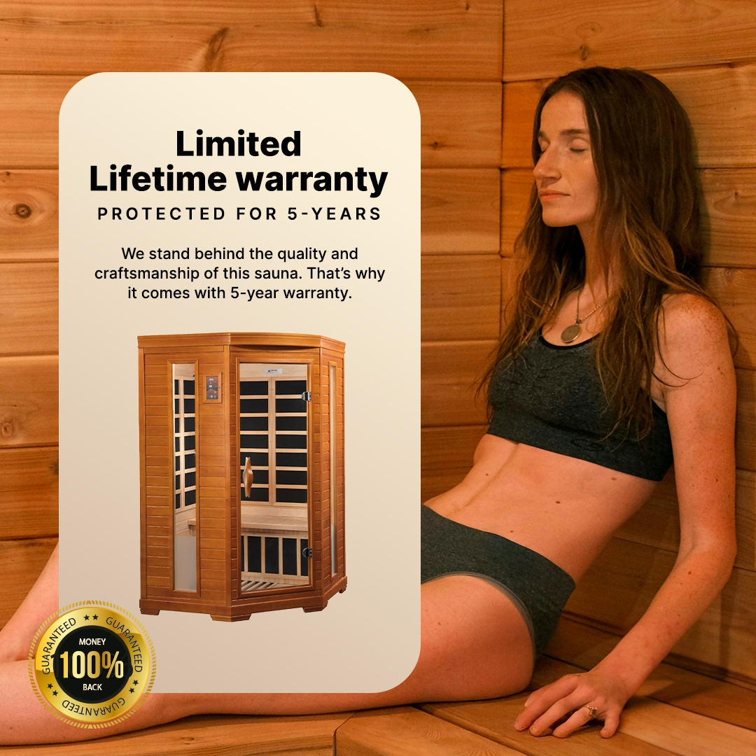 Dynamic Heming Elite 2-person Corner Ultra Low EMF FAR Infrared Sauna - DYN-6225-02 Elite