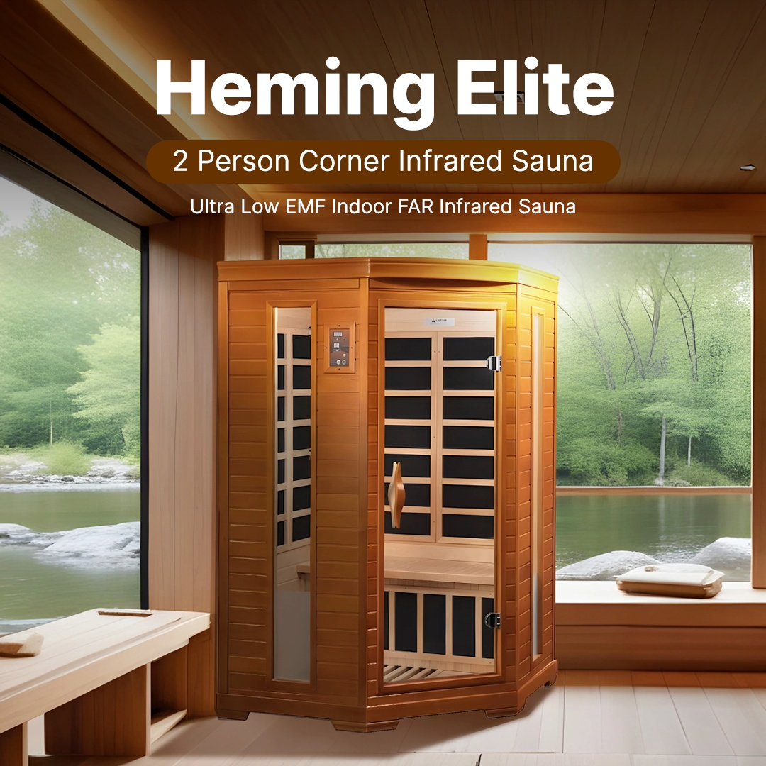 Dynamic Heming Elite 2-person Corner Ultra Low EMF FAR Infrared Sauna - DYN-6225-02 Elite