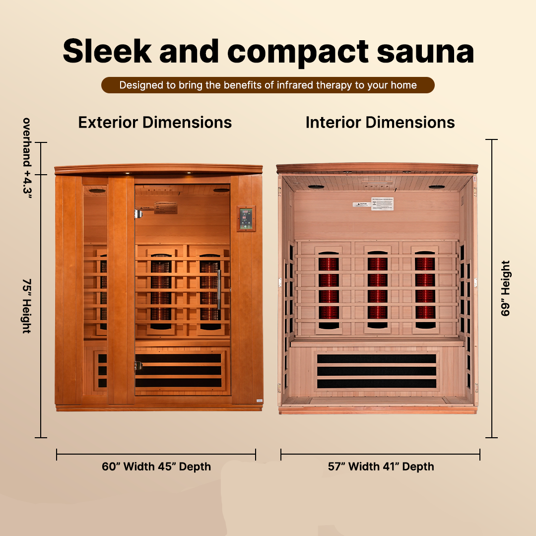 Dynamic Lugano 3-Person Full Spectrum Infrared Sauna - Near Zero EMF