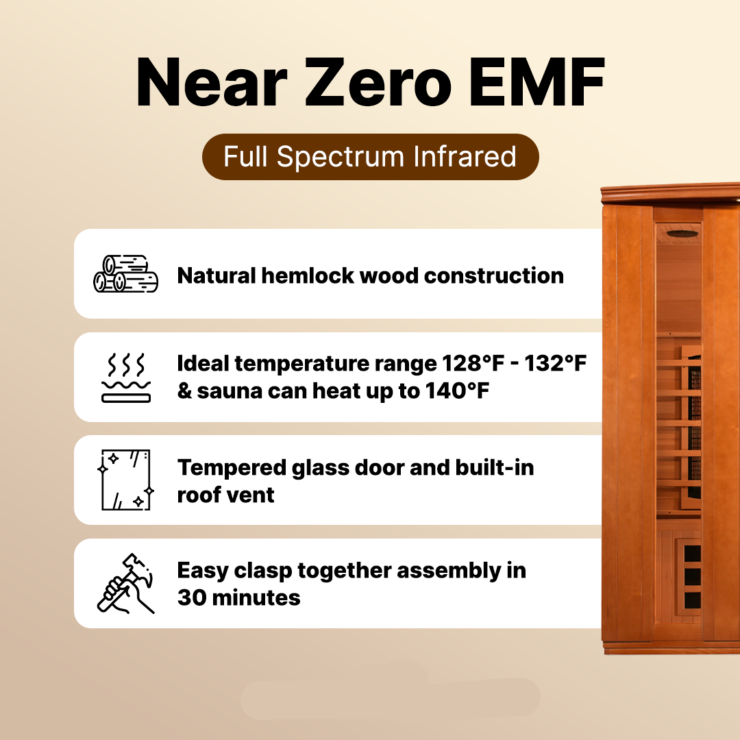 Dynamic Lugano 3-Person Full Spectrum Infrared Sauna - Near Zero EMF