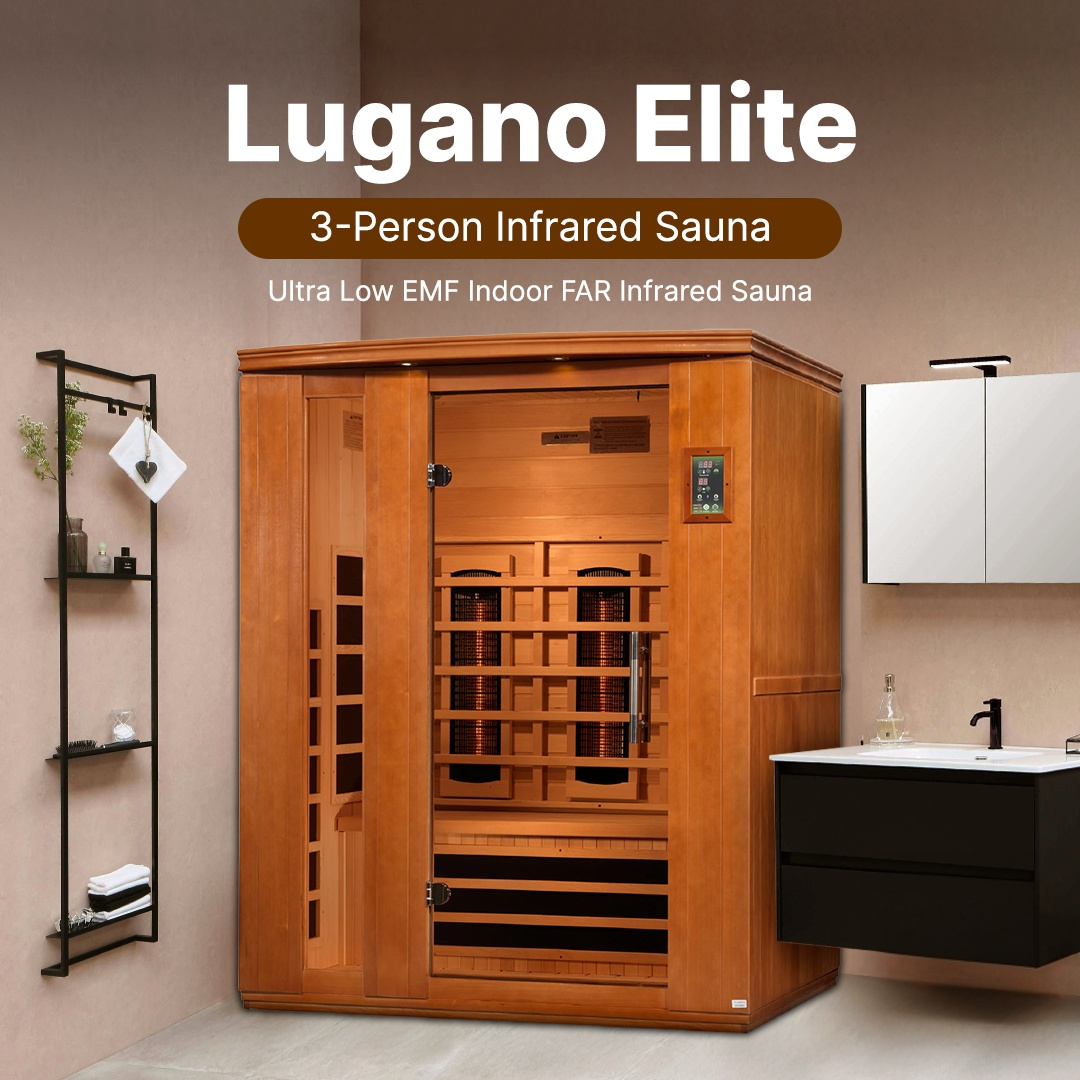 Dynamic Lugano 3-person Ultra Low EMF FAR Infrared Sauna - DYN-6336-02 Elite