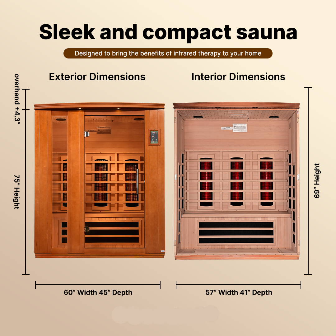 Dynamic Lugano 3-person Ultra Low EMF FAR Infrared Sauna - DYN-6336-02 Elite