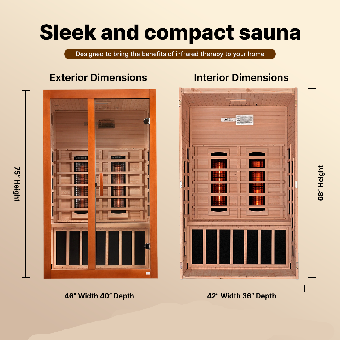 Dynamic Santiago 2-Person Full Spectrum Infrared Sauna - Near Zero EMF