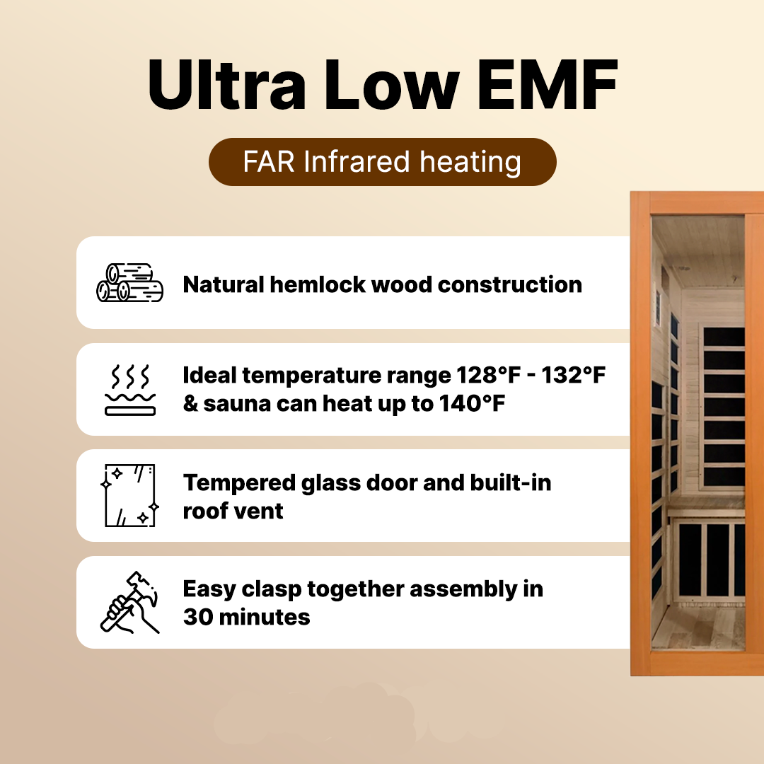 Dynamic Santiago Elite 2-Person Ultra Low EMF Infrared Sauna - DYN-6209-02