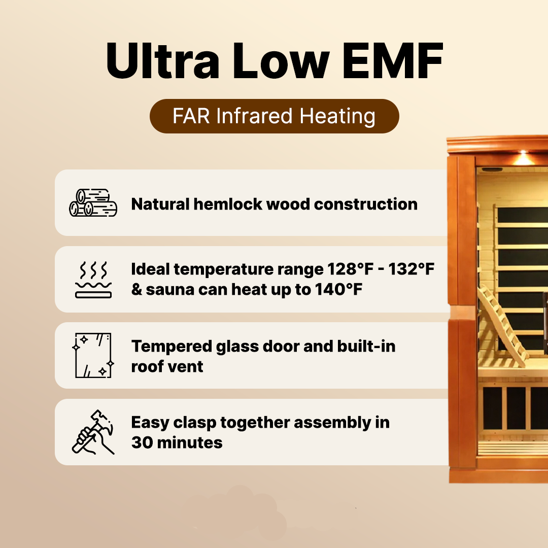 Dynamic Venice Elite 2-Person Ultra Low EMF Infrared Sauna - DYN-6210-01