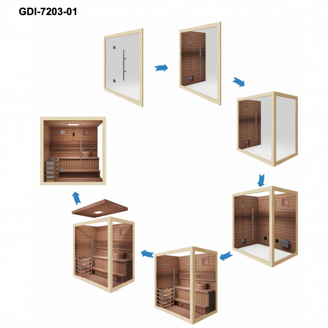 Golden Designs Forssa Edition 3-Person Indoor Traditional Sauna - GDI-7203-01