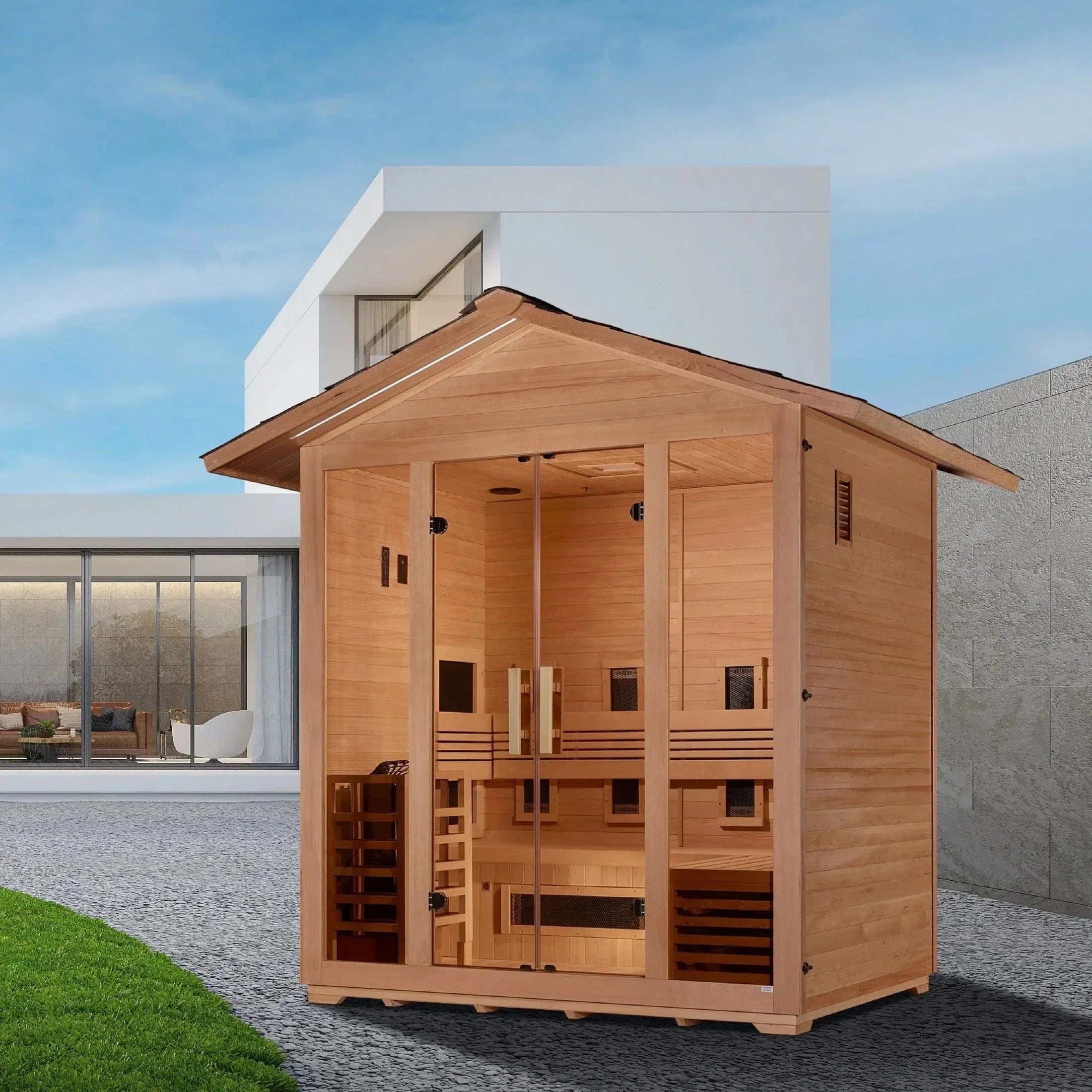 Golden Designs Gargellen 5 Person Hybrid Outdoor Sauna GDI-8125-01