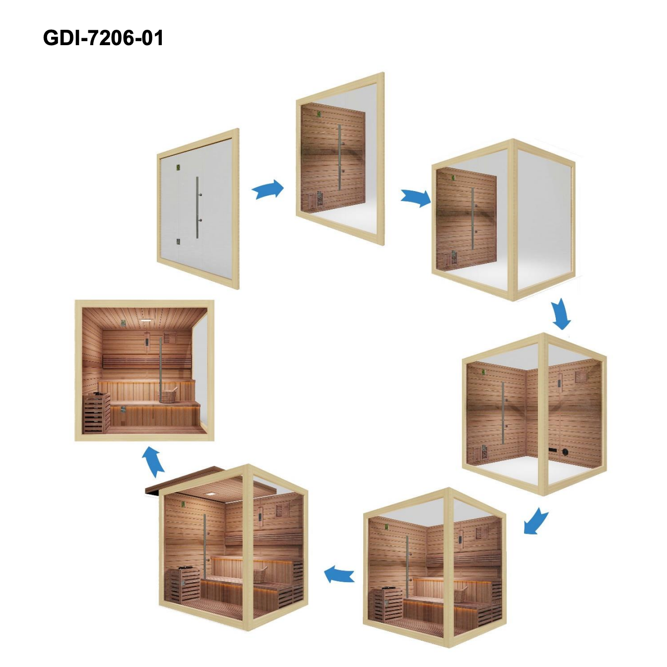 Golden Designs Kuusamo Edition 6 Person Indoor Traditional Sauna GDI-7206-01