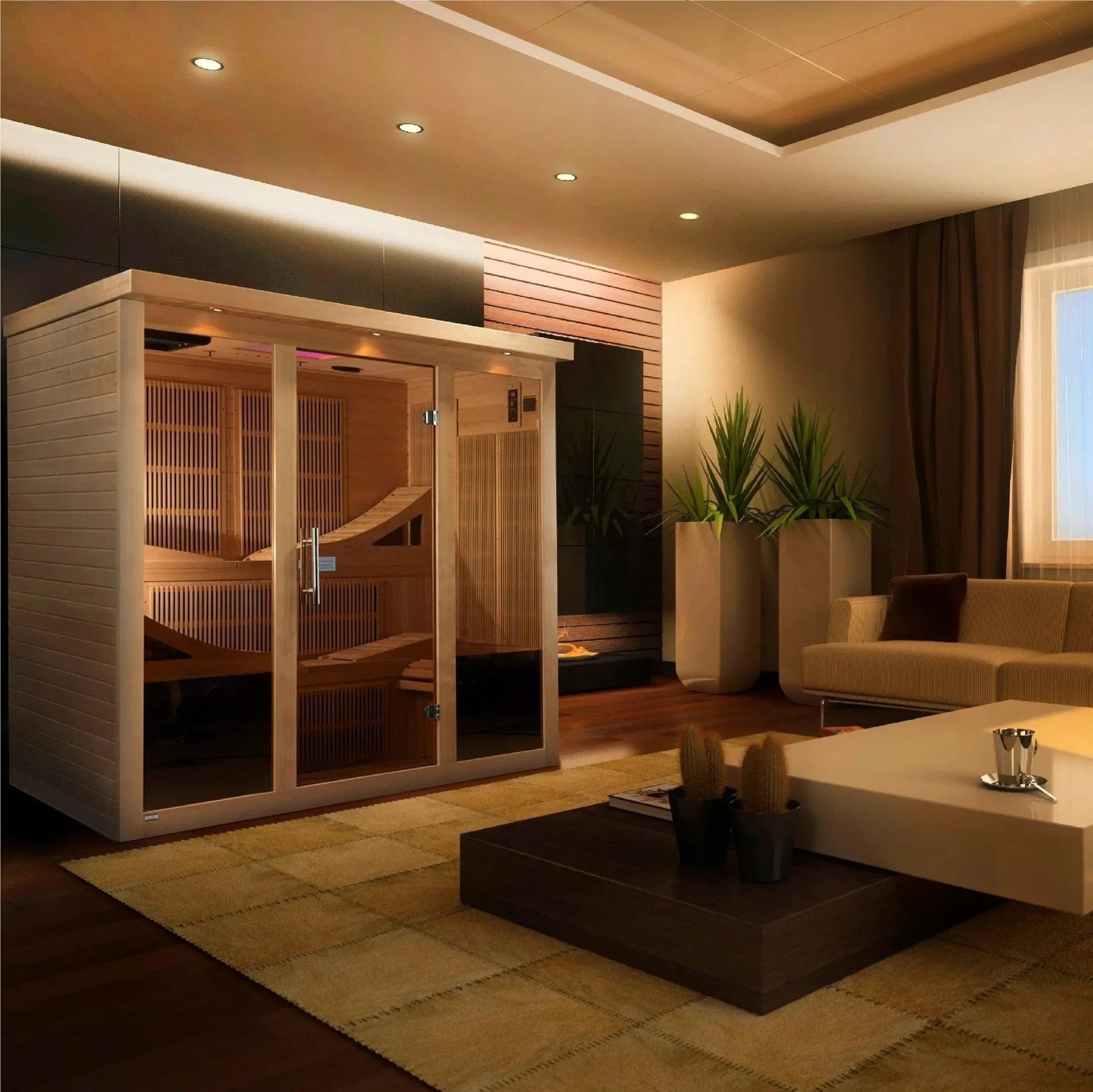 Golden Designs Monaco 6-person PureTech™ Near Zero EMF FAR Infrared Sauna - GDI-6996-01