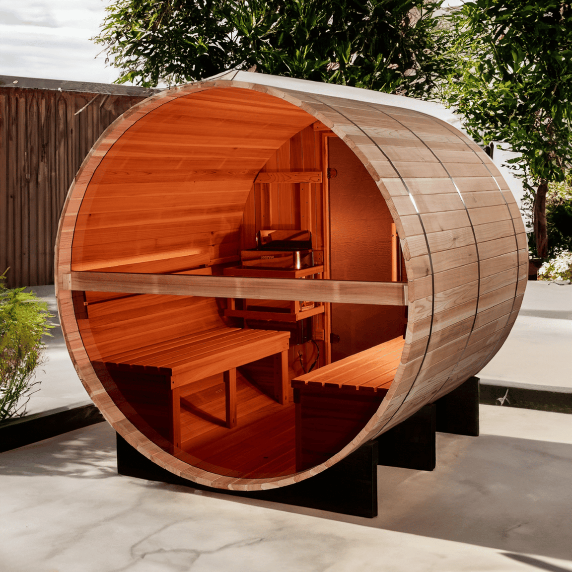 Golden Designs "Zurich" 4 Person Barrel Traditional Sauna GDI-B024-01