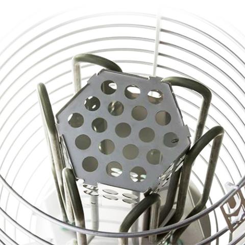 Electric sauna heater stone basket with perforated metal plate and support rods