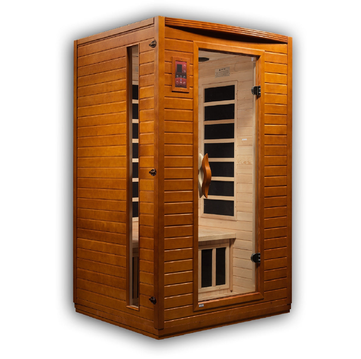 Dynamic Versailles 2-Person Infrared Sauna made from Canadian Hemlock wood featuring ultra low EMF FAR infrared heating system, compact indoor wellness design, and premium home spa relaxation experience.
