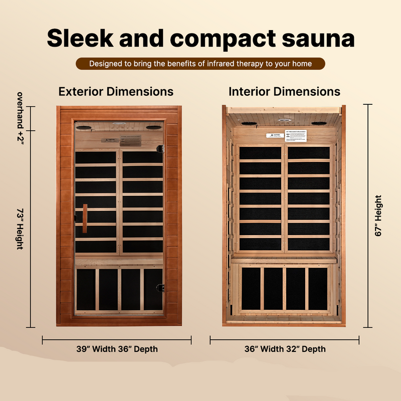 Dynamic Avila Elite 1-2-person Ultra Low EMF FAR Infrared Sauna - DYN-6103-01 Elite