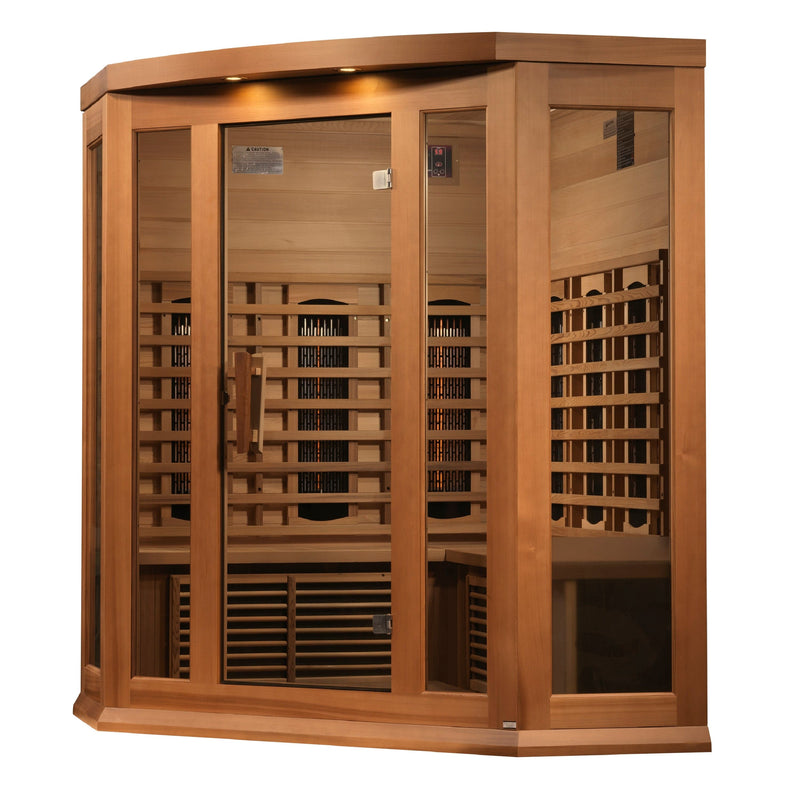 Maxxus 3-Person Corner Full Spectrum  Near Zero EMF FAR Infrared Sauna Canadian Red Cedar MX-M356-01-FS CED