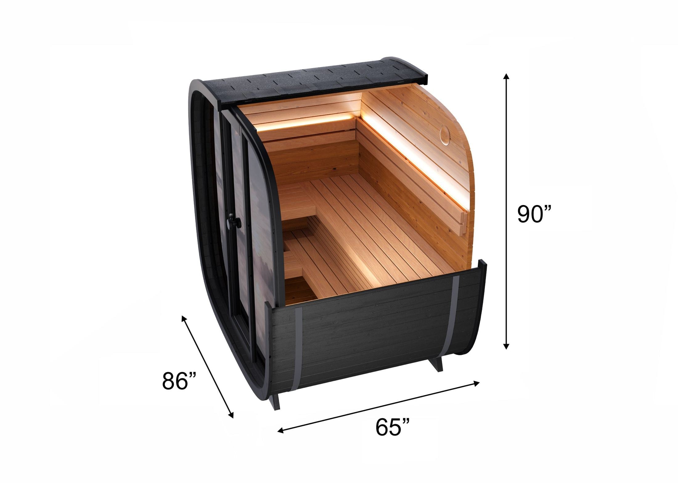 Leil Black Cube Classic 4 Person Outdoor Sauna Kit