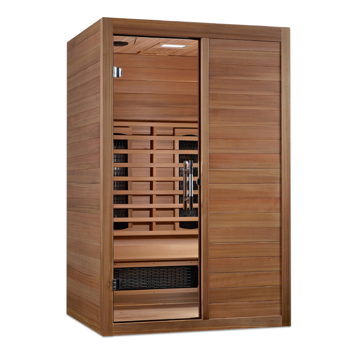 MX-S206-01-FS-PC  Maxxus 2-Person Full Spectrum Infrared Sauna in Pacific Cedar with Carbon Tech heating panels for deep relaxation