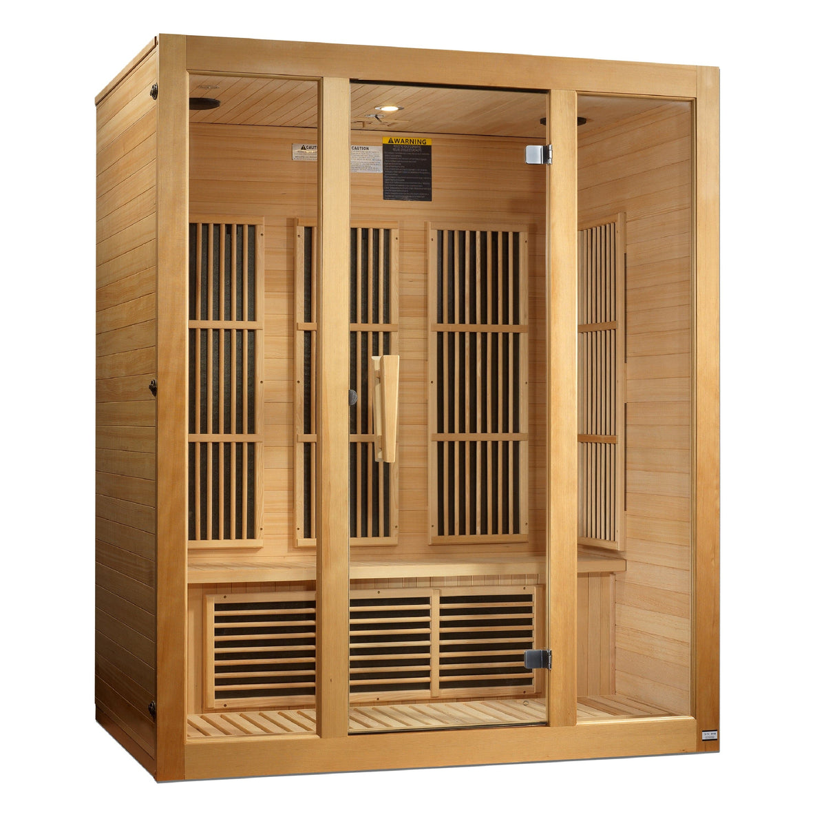 MX-J306-01 Maxxus Bellevue 3-Person Low EMF FAR Infrared Sauna made with Canadian Hemlock wood for home relaxation and wellness therapy  MX-J306-01